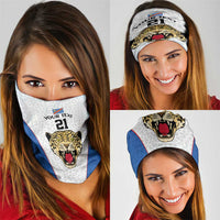 Africa DR Congo Football Custom Neck Gaiter White Leopard Skin Pattern