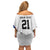 DR Congo Football Custom Off Shoulder Short Dress White Leopard Skin Pattern - Wonder Print Shop