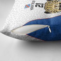 Africa DR Congo Football Custom Pillow Cover White Leopard Skin Pattern