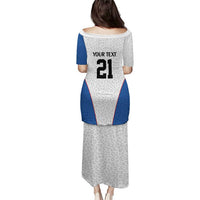 DR Congo Football Custom Puletasi White Leopard Skin Pattern - Wonder Print Shop