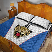 DR Congo Football Custom Quilt Bed Set White Leopard Skin Pattern - Wonder Print Shop