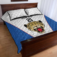 DR Congo Football Custom Quilt Bed Set White Leopard Skin Pattern - Wonder Print Shop