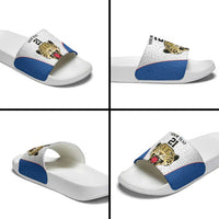 Africa DR Congo Football Custom Slide Sandals White Leopard Skin Pattern