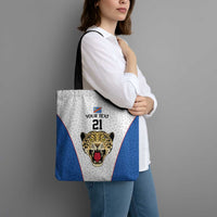 Africa DR Congo Football Custom Tote Bag White Leopard Skin Pattern