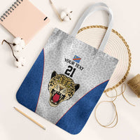 Africa DR Congo Football Custom Tote Bag White Leopard Skin Pattern