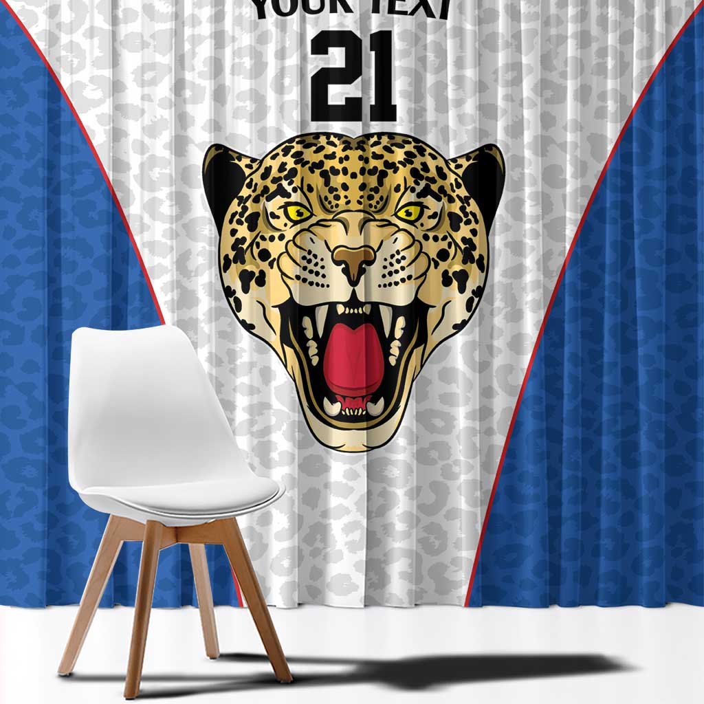 DR Congo Football Custom Window Curtain White Leopard Skin Pattern - Wonder Print Shop