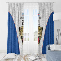 DR Congo Football Custom Window Curtain White Leopard Skin Pattern - Wonder Print Shop