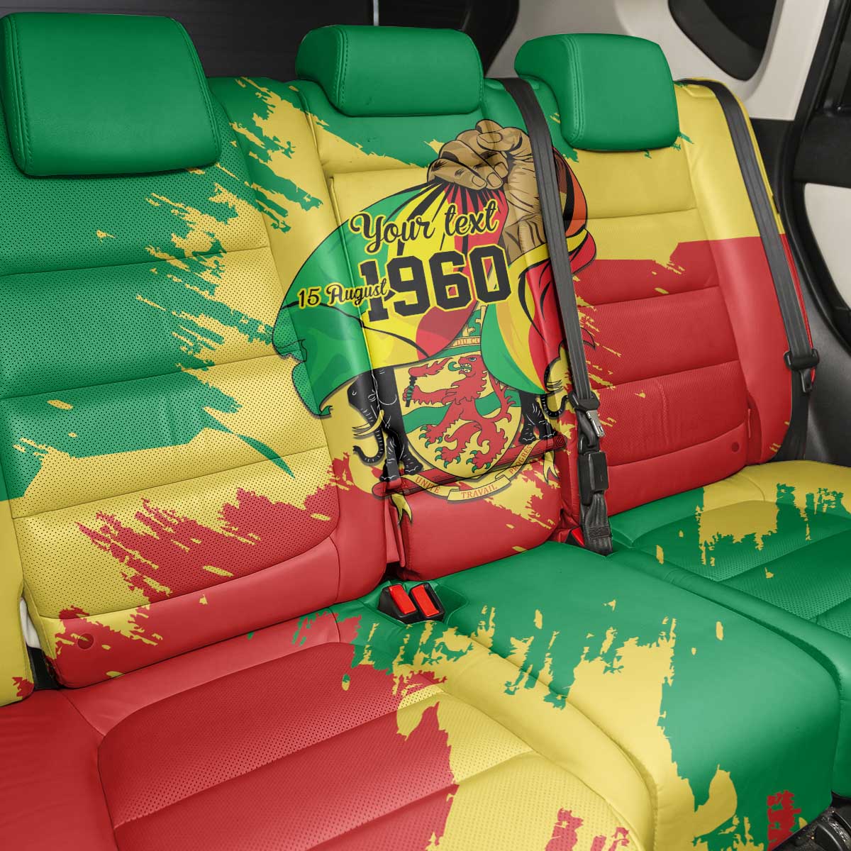 Republic of The Congo Independence Day Personalized Back Car Seat Cover Congo-Brazzaville Since 1960 - Wonder Print Shop