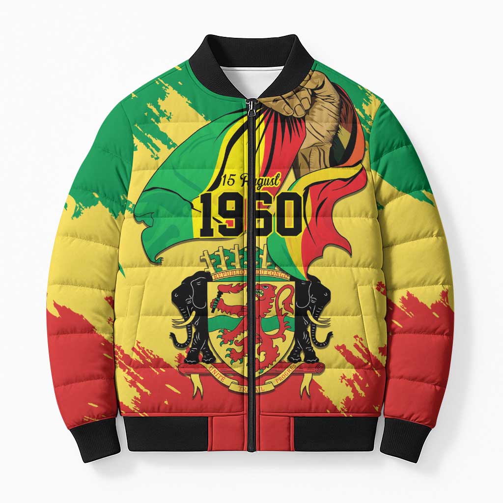 Republic of The Congo Independence Day Personalized Bomber Puffer Jacket Congo-Brazzaville Since 1960