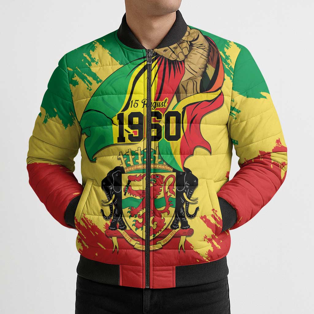 Republic of The Congo Independence Day Personalized Bomber Puffer Jacket Congo-Brazzaville Since 1960