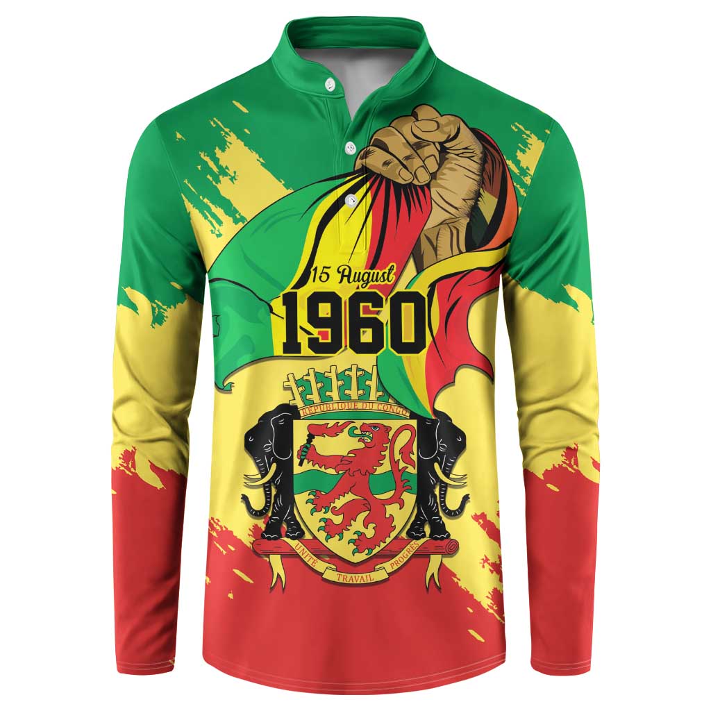 Republic of The Congo Independence Day Personalized Button Sweatshirt Congo-Brazzaville Since 1960 - Wonder Print Shop