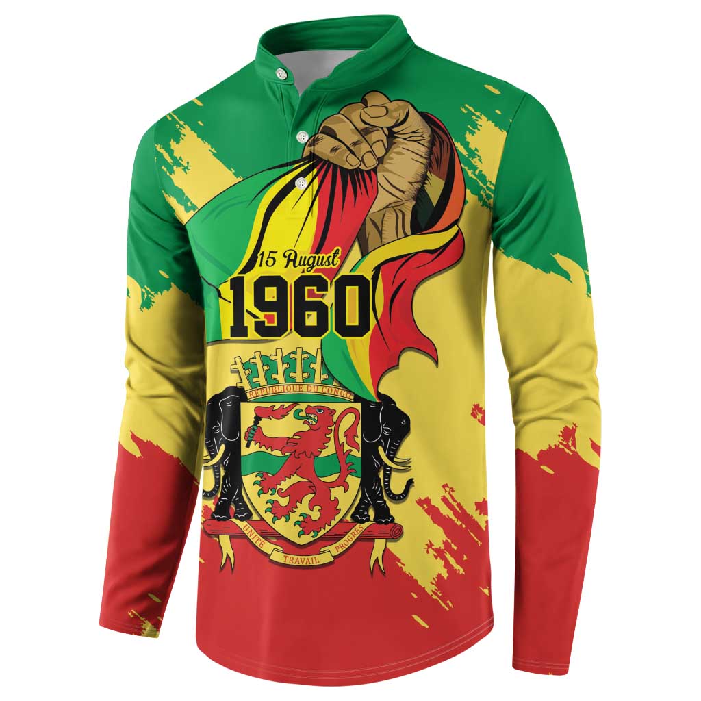Republic of The Congo Independence Day Personalized Button Sweatshirt Congo-Brazzaville Since 1960 - Wonder Print Shop
