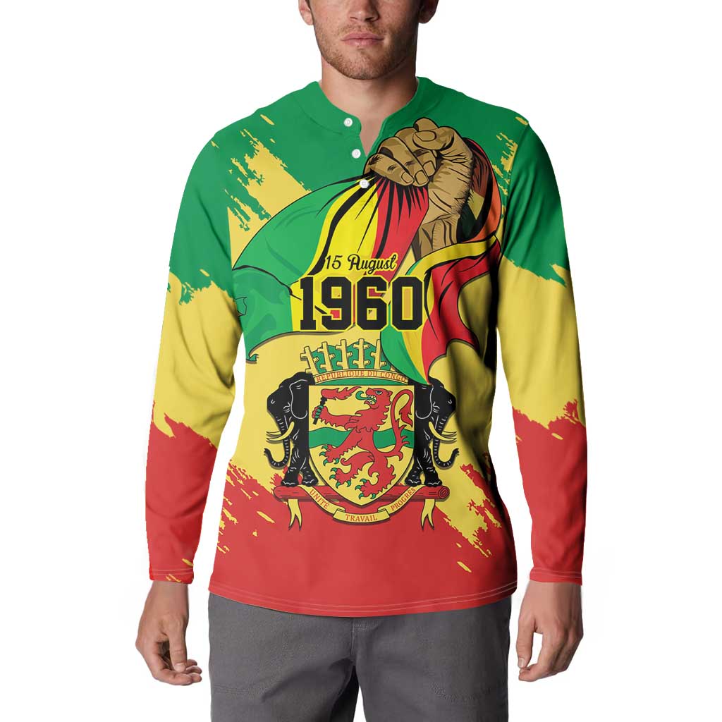 Republic of The Congo Independence Day Personalized Button Sweatshirt Congo-Brazzaville Since 1960 - Wonder Print Shop