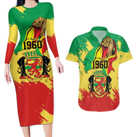 Republic of The Congo Independence Day Personalized Couples Matching Long Sleeve Bodycon Dress and Hawaiian Shirt Congo-Brazzaville Since 1960 - Wonder Print Shop