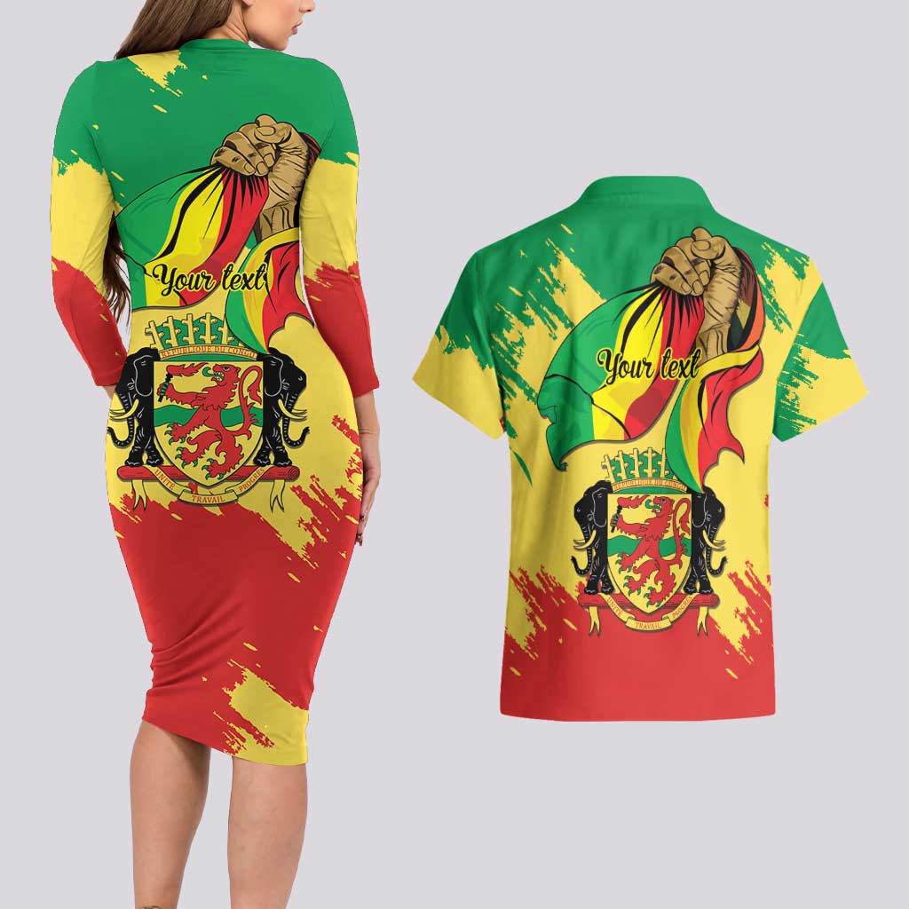 Republic of The Congo Independence Day Personalized Couples Matching Long Sleeve Bodycon Dress and Hawaiian Shirt Congo-Brazzaville Since 1960 - Wonder Print Shop
