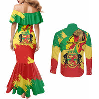 Republic of The Congo Independence Day Personalized Couples Matching Mermaid Dress and Long Sleeve Button Shirt Congo-Brazzaville Since 1960 - Wonder Print Shop