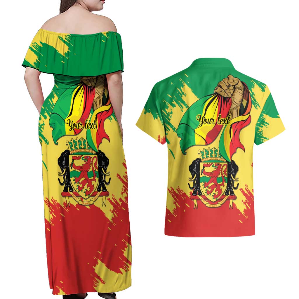 Republic of The Congo Independence Day Personalized Couples Matching Off Shoulder Maxi Dress and Hawaiian Shirt Congo-Brazzaville Since 1960 - Wonder Print Shop