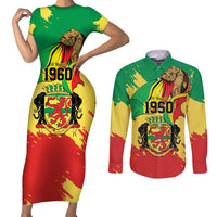Republic of The Congo Independence Day Personalized Couples Matching Short Sleeve Bodycon Dress and Long Sleeve Button Shirt Congo-Brazzaville Since 1960 - Wonder Print Shop