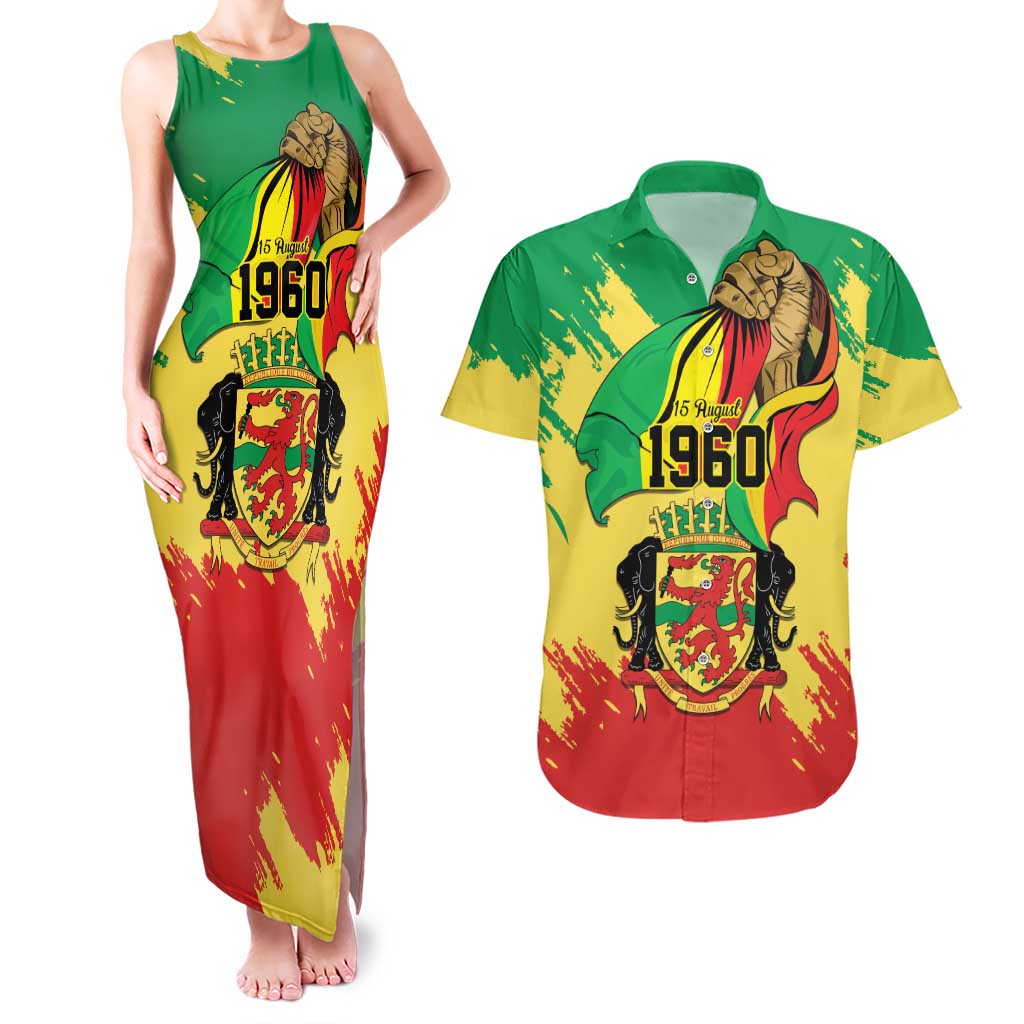 Republic of The Congo Independence Day Personalized Couples Matching Tank Maxi Dress and Hawaiian Shirt Congo-Brazzaville Since 1960 - Wonder Print Shop