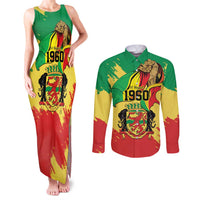 Republic of The Congo Independence Day Personalized Couples Matching Tank Maxi Dress and Long Sleeve Button Shirt Congo-Brazzaville Since 1960 - Wonder Print Shop