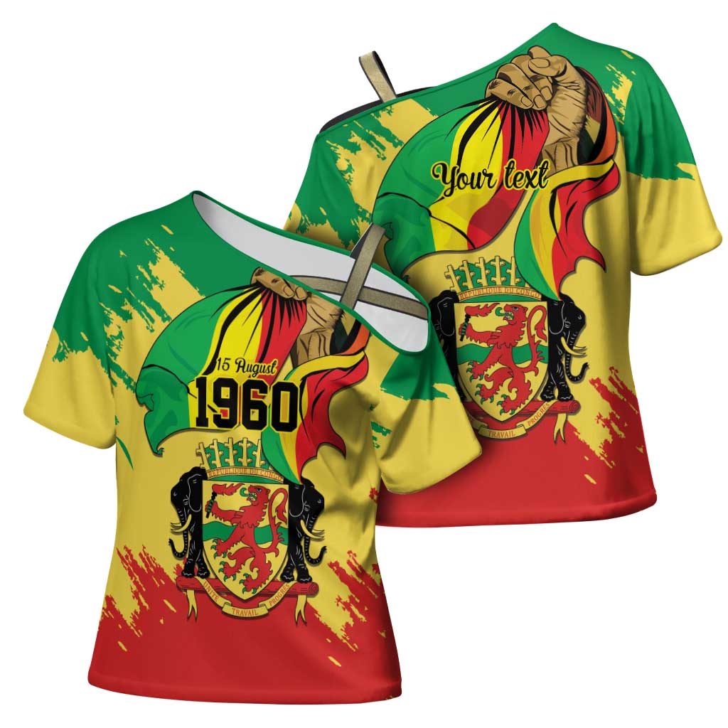 Republic of The Congo Independence Day Personalized Cross Shoulder Shirt Congo-Brazzaville Since 1960