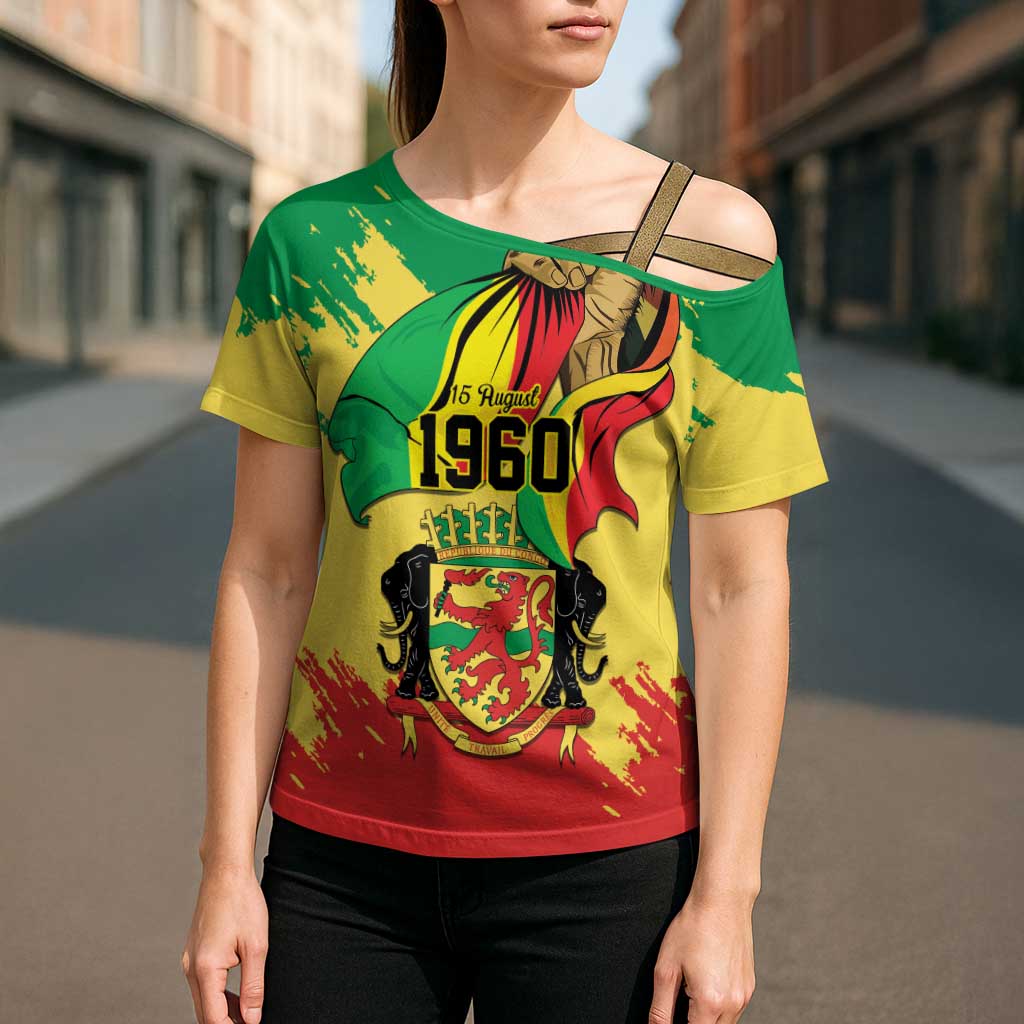 Republic of The Congo Independence Day Personalized Cross Shoulder Shirt Congo-Brazzaville Since 1960