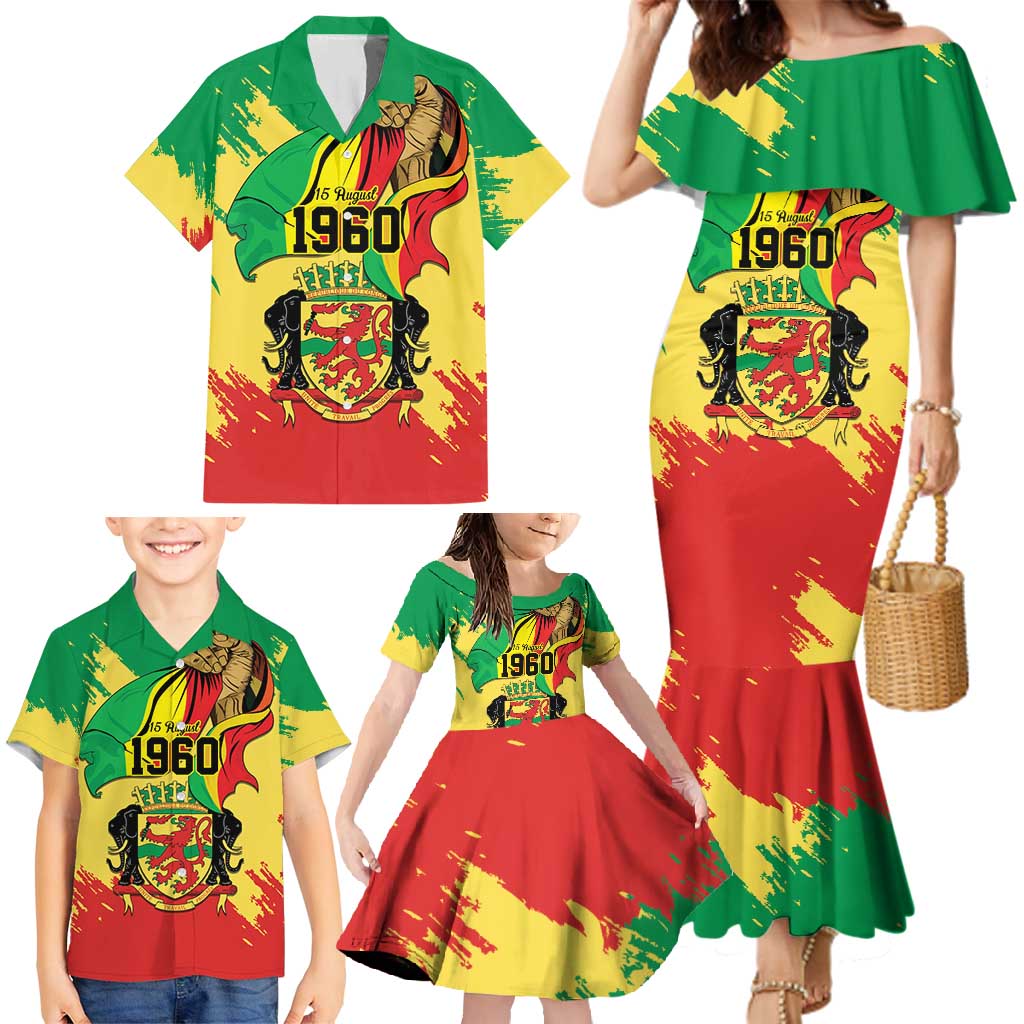 Republic of The Congo Independence Day Personalized Family Matching Mermaid Dress and Hawaiian Shirt Congo-Brazzaville Since 1960 - Wonder Print Shop