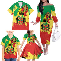 Republic of The Congo Independence Day Personalized Family Matching Off The Shoulder Long Sleeve Dress and Hawaiian Shirt Congo-Brazzaville Since 1960 - Wonder Print Shop