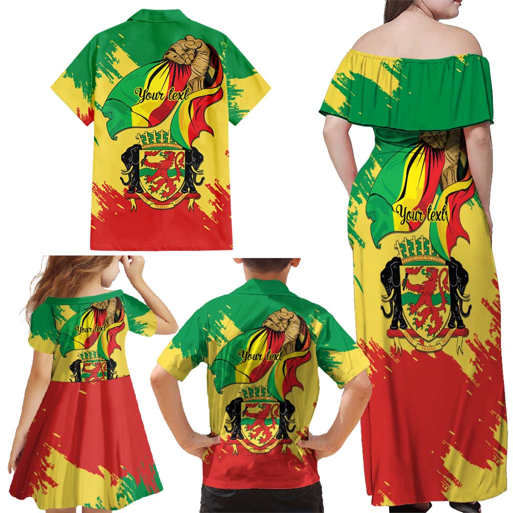 Republic of The Congo Independence Day Personalized Family Matching Off Shoulder Maxi Dress and Hawaiian Shirt Congo-Brazzaville Since 1960 - Wonder Print Shop