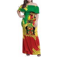 Republic of The Congo Independence Day Personalized Family Matching Off Shoulder Maxi Dress and Hawaiian Shirt Congo-Brazzaville Since 1960 - Wonder Print Shop