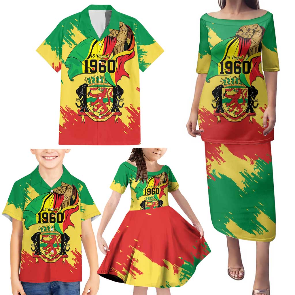 Republic of The Congo Independence Day Personalized Family Matching Puletasi and Hawaiian Shirt Congo-Brazzaville Since 1960 - Wonder Print Shop