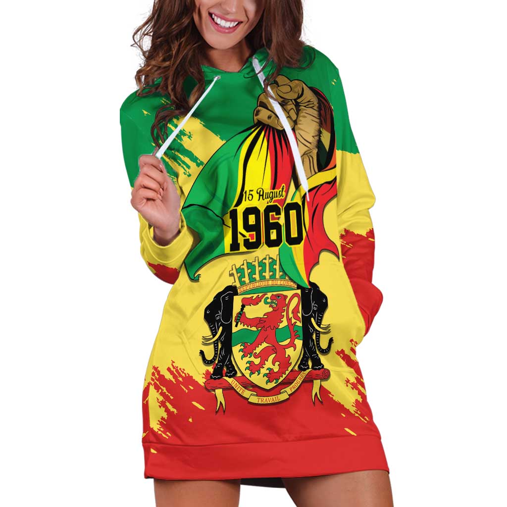 Republic of The Congo Independence Day Personalized Hoodie Dress Congo-Brazzaville Since 1960 - Wonder Print Shop