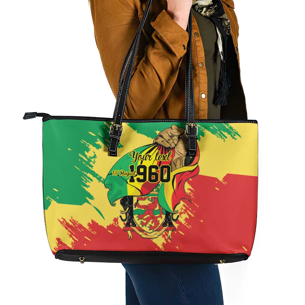Republic of The Congo Independence Day Personalized Leather Tote Bag Congo-Brazzaville Since 1960 - Wonder Print Shop