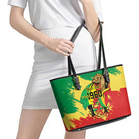 Republic of The Congo Independence Day Personalized Leather Tote Bag Congo-Brazzaville Since 1960 - Wonder Print Shop