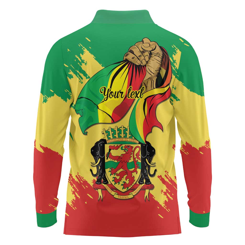 Republic of The Congo Independence Day Personalized Long Sleeve Polo Shirt Congo-Brazzaville Since 1960 - Wonder Print Shop