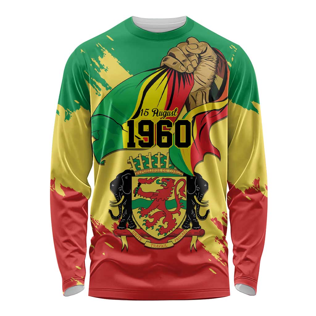 Republic of The Congo Independence Day Personalized Long Sleeve Shirt Congo-Brazzaville Since 1960 - Wonder Print Shop