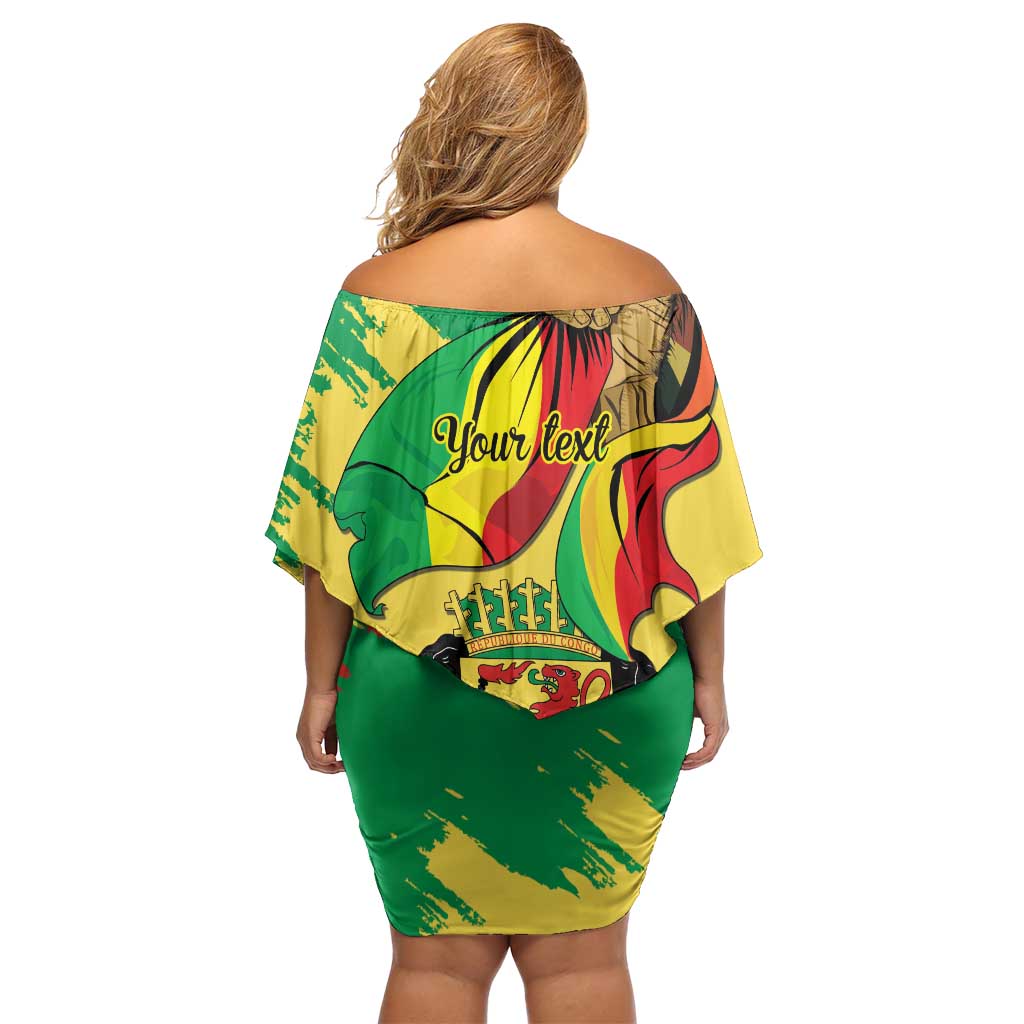 Republic of The Congo Independence Day Personalized Off Shoulder Short Dress Congo-Brazzaville Since 1960 - Wonder Print Shop
