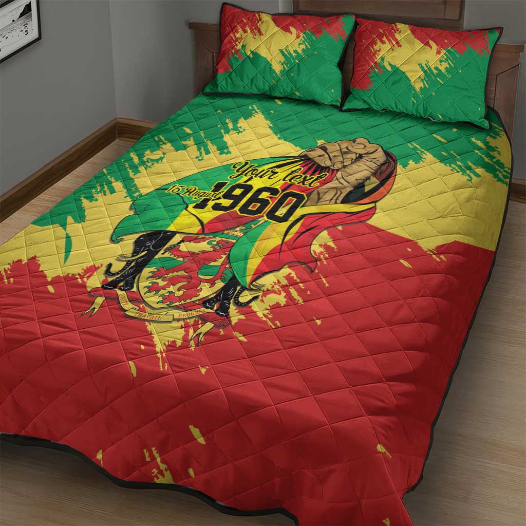 Republic of The Congo Independence Day Personalized Quilt Bed Set Congo-Brazzaville Since 1960 - Wonder Print Shop