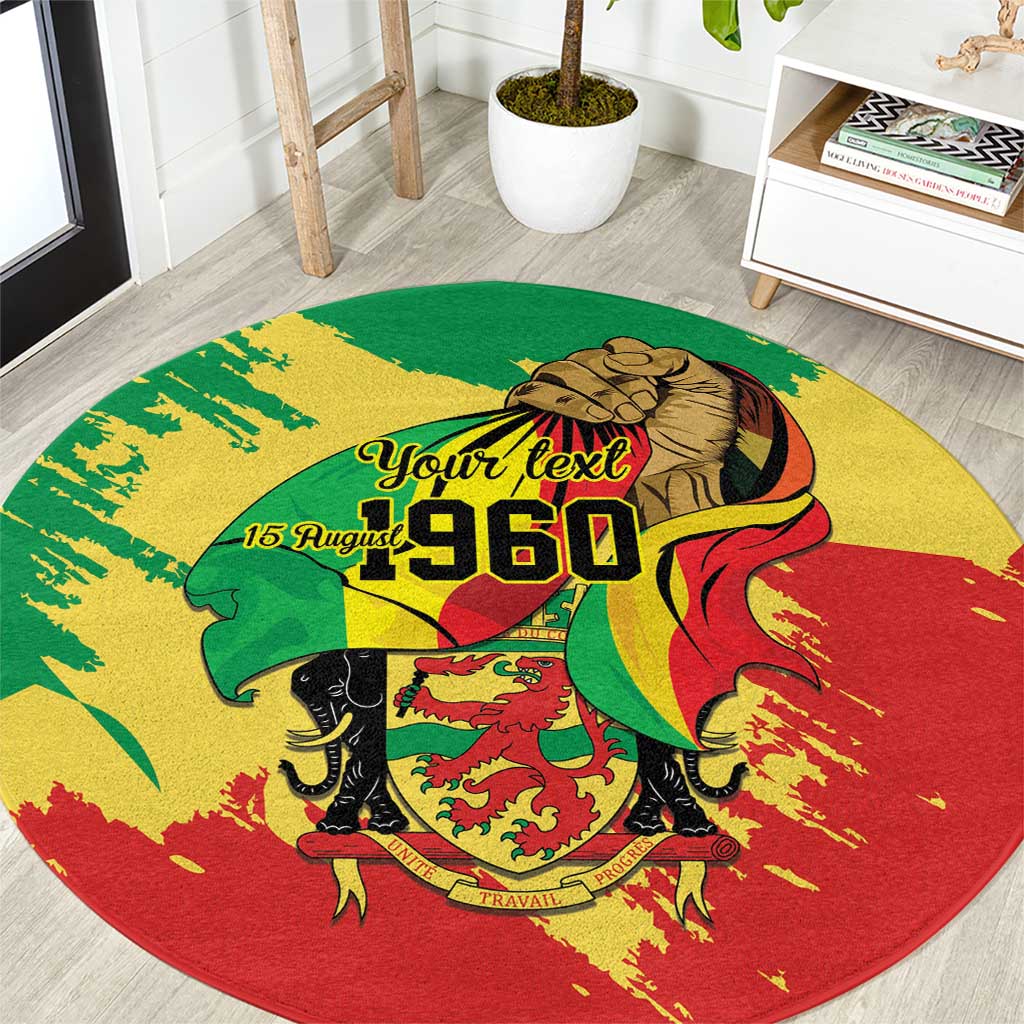 Republic of The Congo Independence Day Personalized Round Carpet Congo-Brazzaville Since 1960 - Wonder Print Shop
