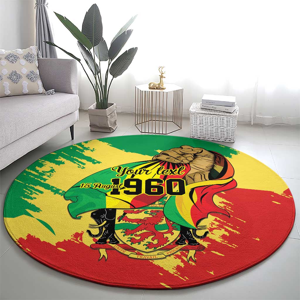 Republic of The Congo Independence Day Personalized Round Carpet Congo-Brazzaville Since 1960 - Wonder Print Shop