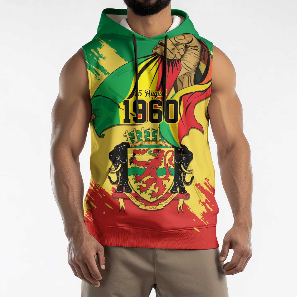 Republic of The Congo Independence Day Personalized Sleeveless Hoodie Congo-Brazzaville Since 1960