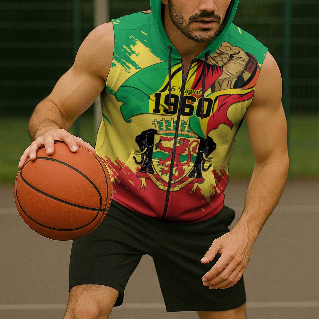 Republic of The Congo Independence Day Personalized Sleeveless Zip Hoodie Congo-Brazzaville Since 1960