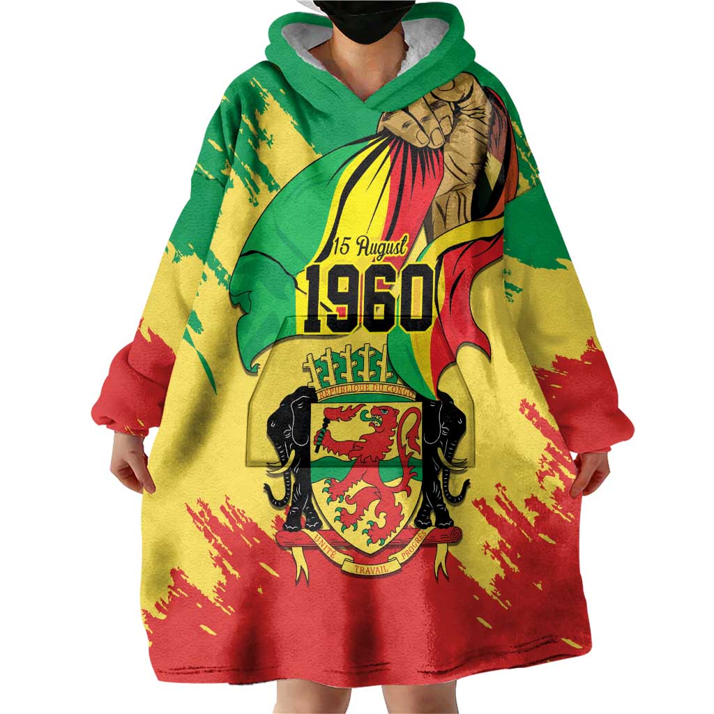 Republic of The Congo Independence Day Personalized Wearable Blanket Hoodie Congo-Brazzaville Since 1960 - Wonder Print Shop