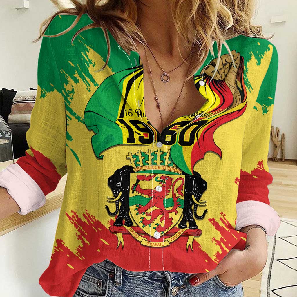 Republic of The Congo Independence Day Personalized Women Casual Shirt Congo-Brazzaville Since 1960 - Wonder Print Shop