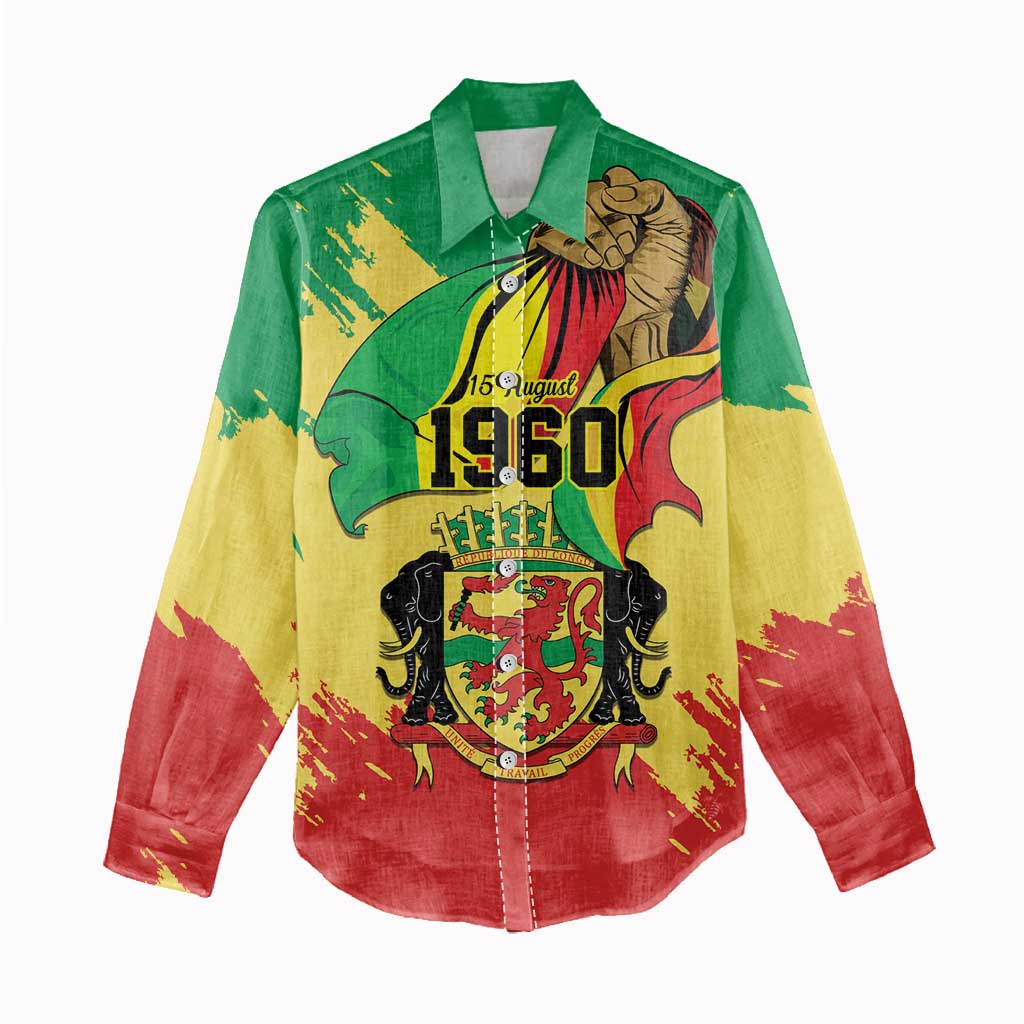Republic of The Congo Independence Day Personalized Women Casual Shirt Congo-Brazzaville Since 1960 - Wonder Print Shop