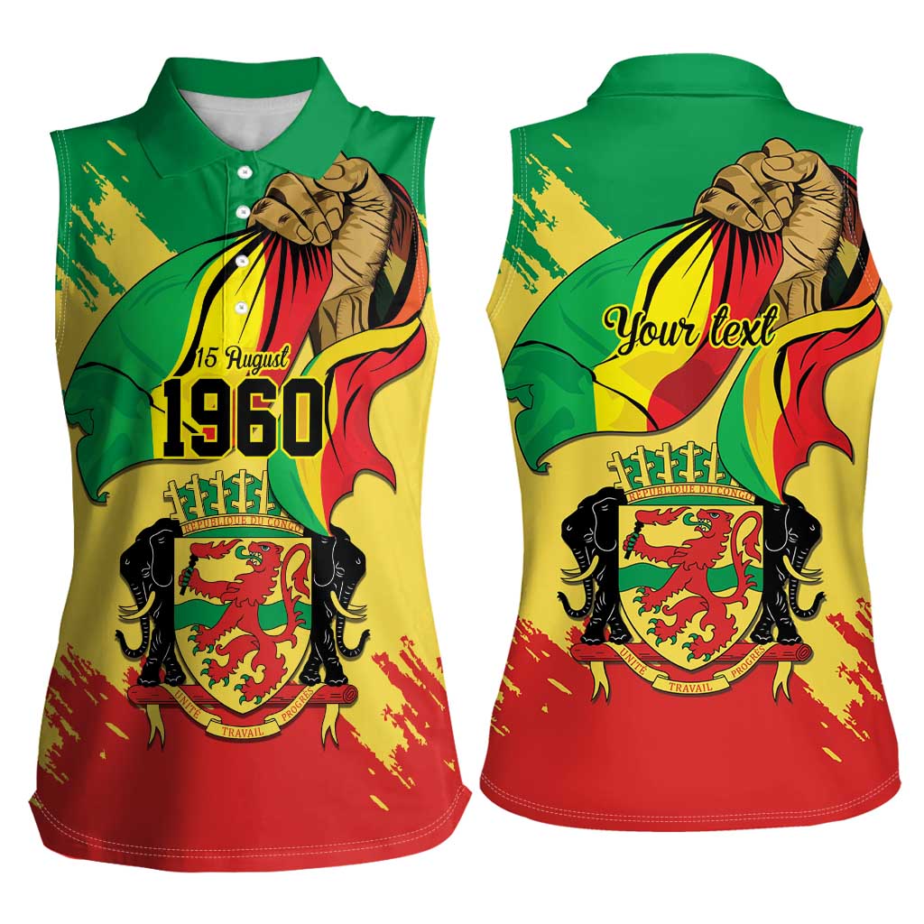 Republic of The Congo Independence Day Personalized Women Sleeveless Polo Shirt Congo-Brazzaville Since 1960 - Wonder Print Shop