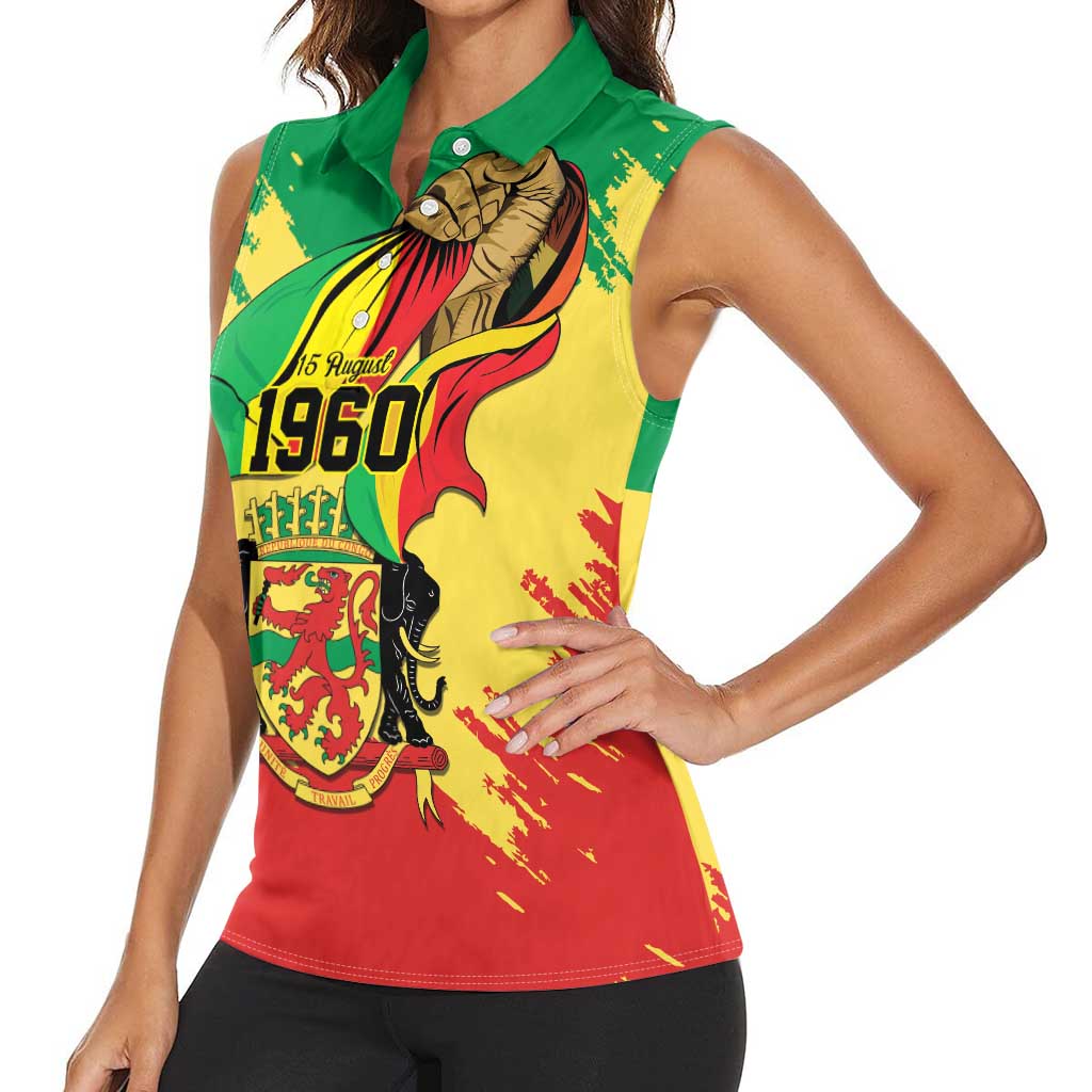 Republic of The Congo Independence Day Personalized Women Sleeveless Polo Shirt Congo-Brazzaville Since 1960 - Wonder Print Shop