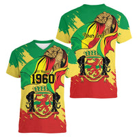 Republic of The Congo Independence Day Personalized Women V-Neck T-Shirt Congo-Brazzaville Since 1960 - Wonder Print Shop