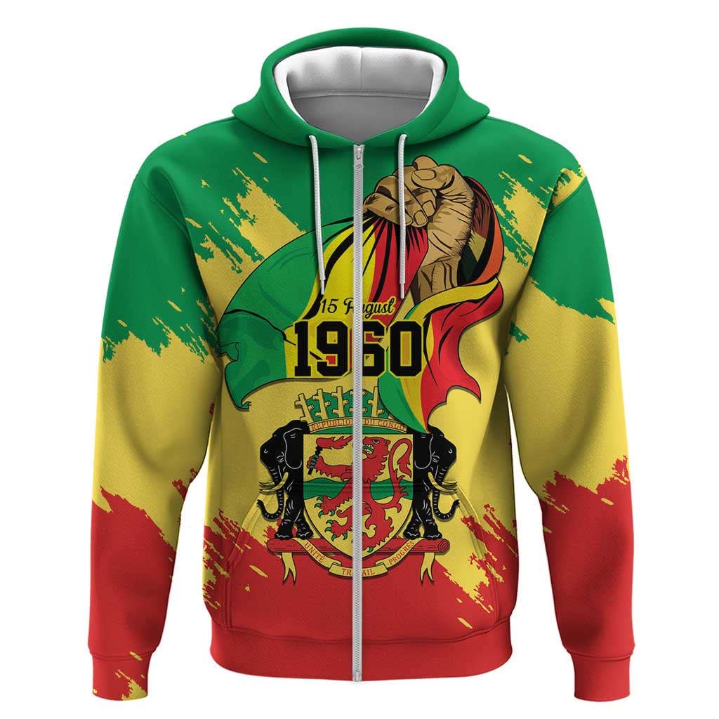 Republic of The Congo Independence Day Personalized Zip Hoodie Congo-Brazzaville Since 1960 - Wonder Print Shop