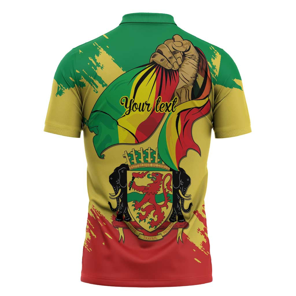 Republic of The Congo Independence Day Personalized Zipper Polo Shirt Congo-Brazzaville Since 1960